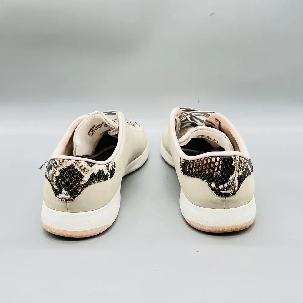 Cole Haan Shoes Womens 10 Beige Leather GrandPro Snake Print Sneakers Comfort